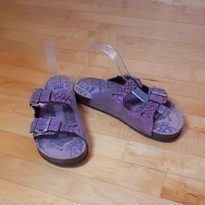 MUK LUKS Slides Purple Sz 10 Sandals